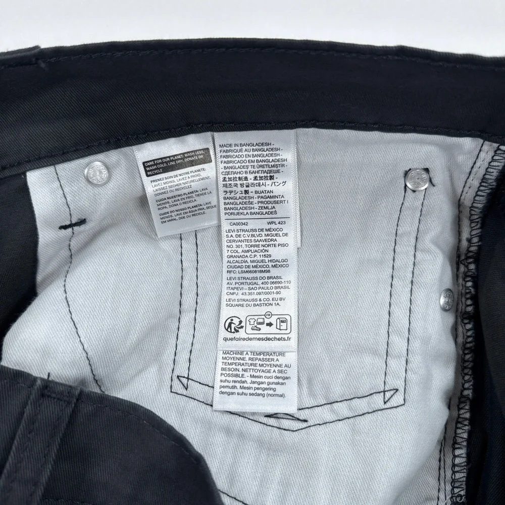 Levis Mens 514 Straight Fit Pants 36x34 Charcoal Grey Stretch Minimalist